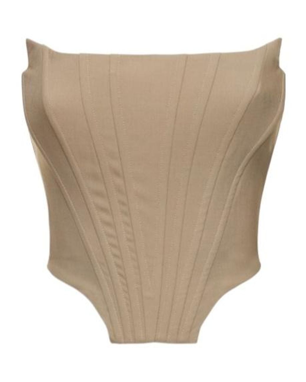 GIUSEPPE DI MORABITO Natural Double Twisted Wool Corset Top