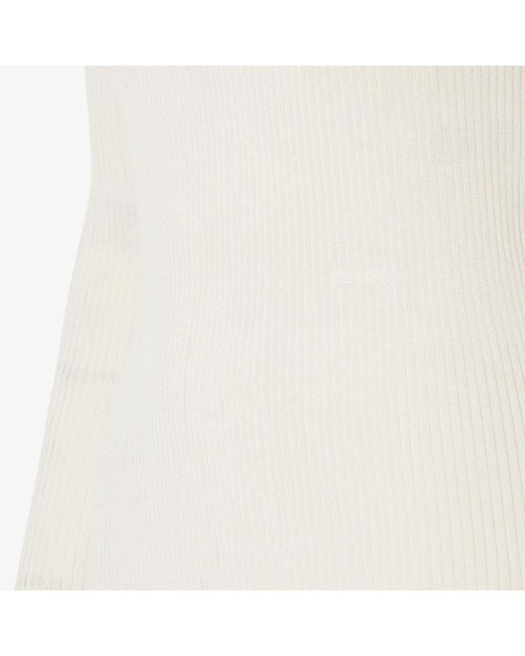 Fendi White Parchment-Colored And Silk And Cotton Polo Shirt