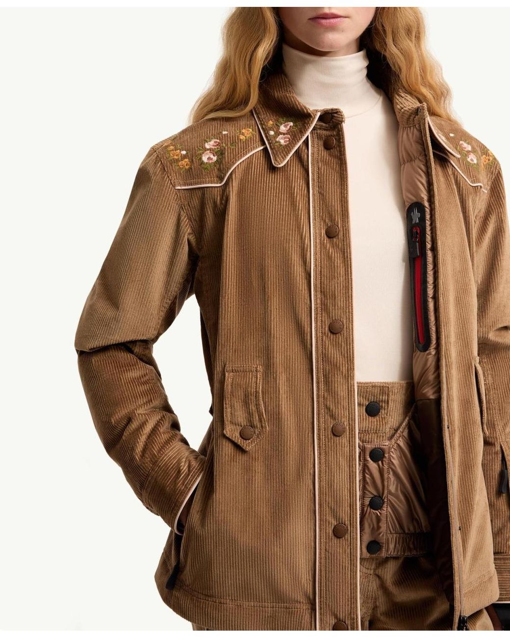 Moncler Natural Grenoble Olonne Belted Shirt Jacket