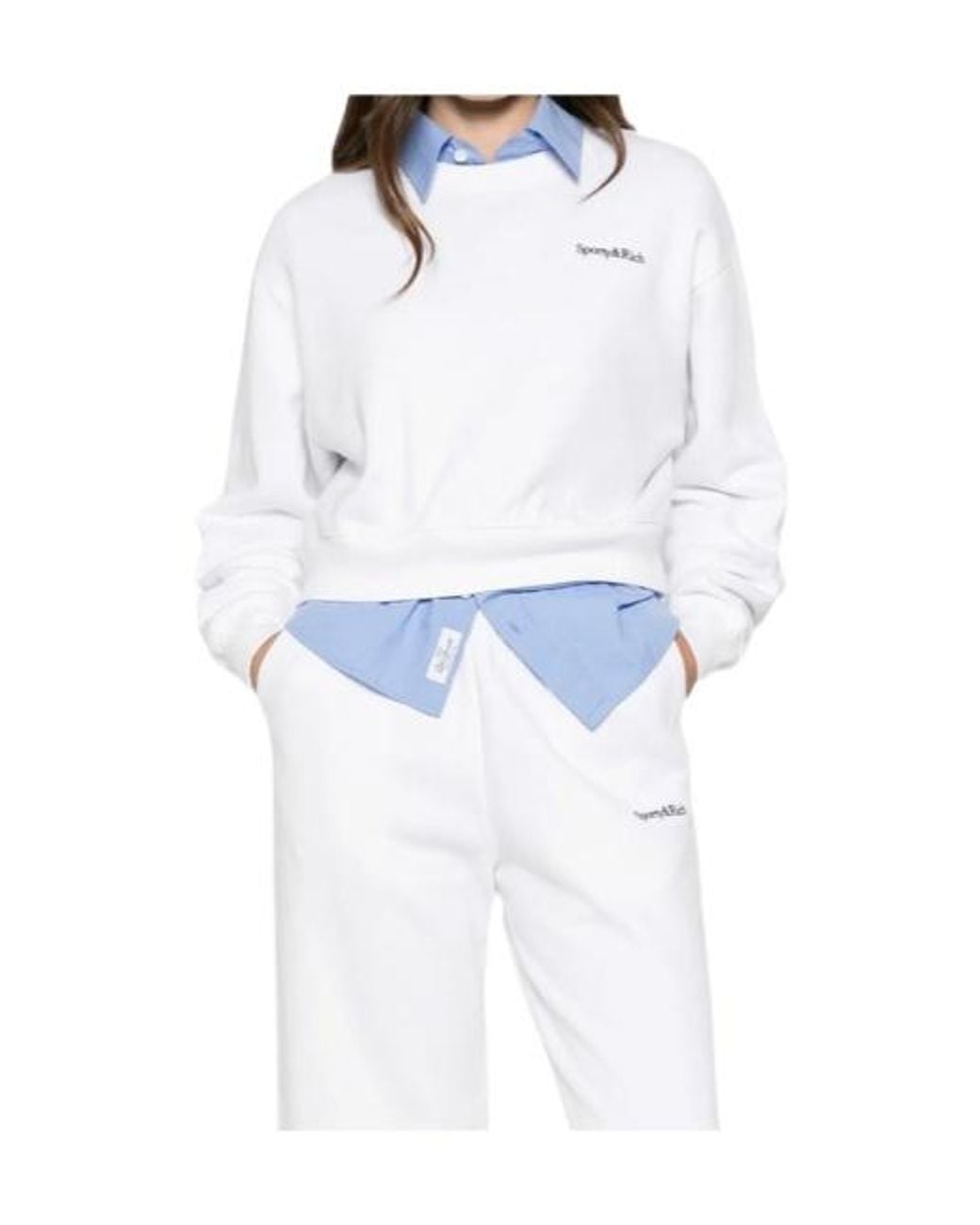 Sporty & Rich White Crew-Neck Sweatshirt