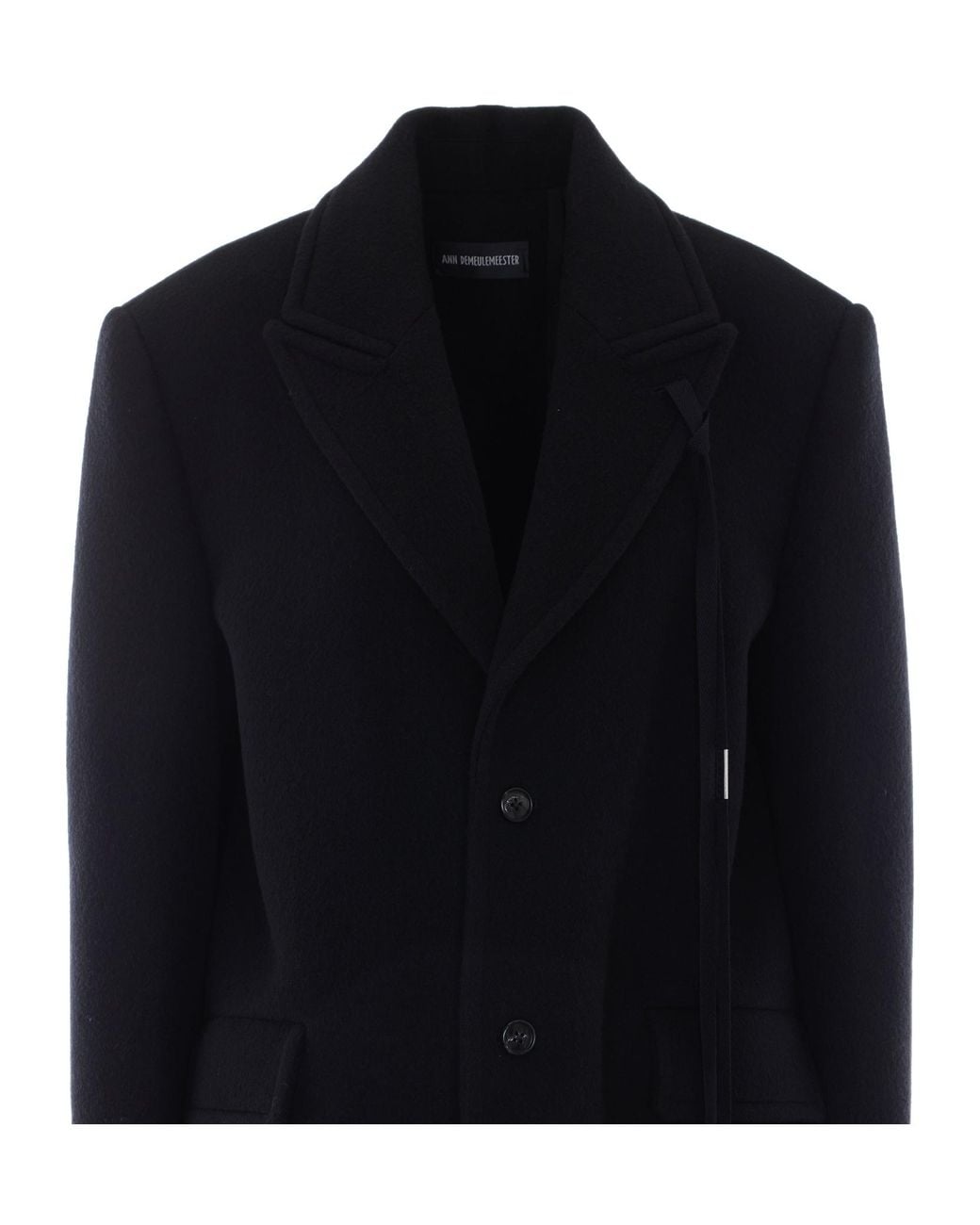 Ann Demeulemeester Black Aldina Strap-Detailed Long Coat