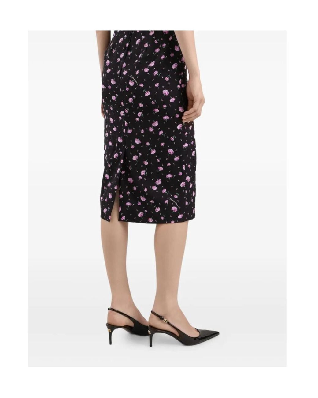 Dolce & Gabbana Black Floral Print Dress