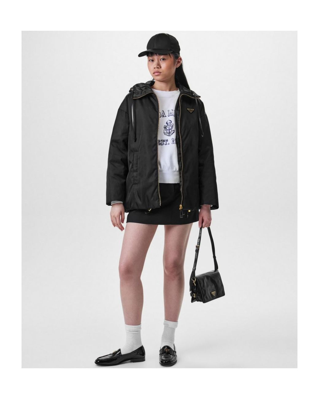 Prada Black Logo Baseball Cap