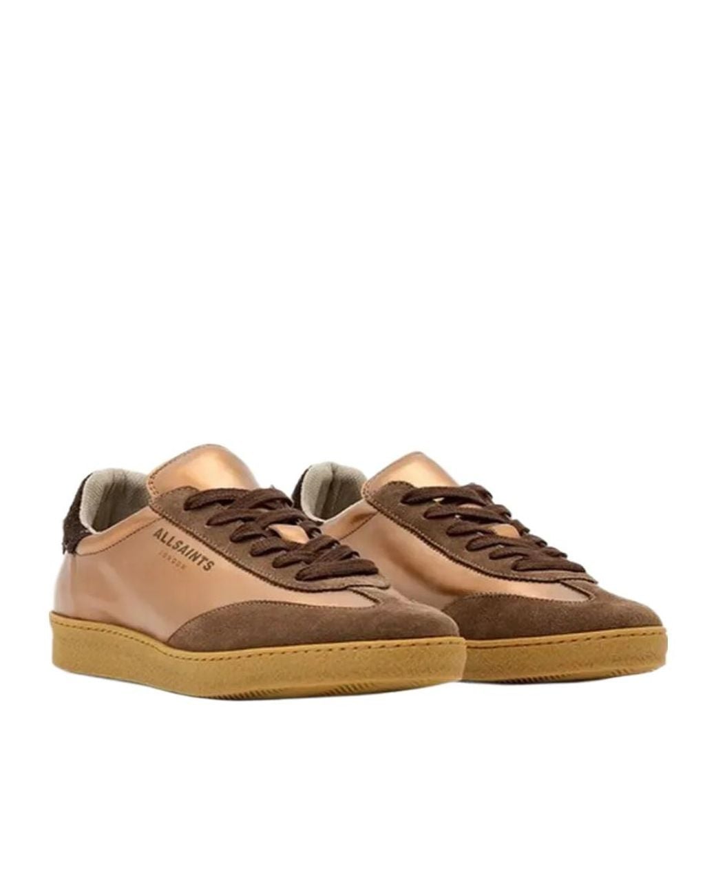 AllSaints Brown Suede Panelled Sneakers