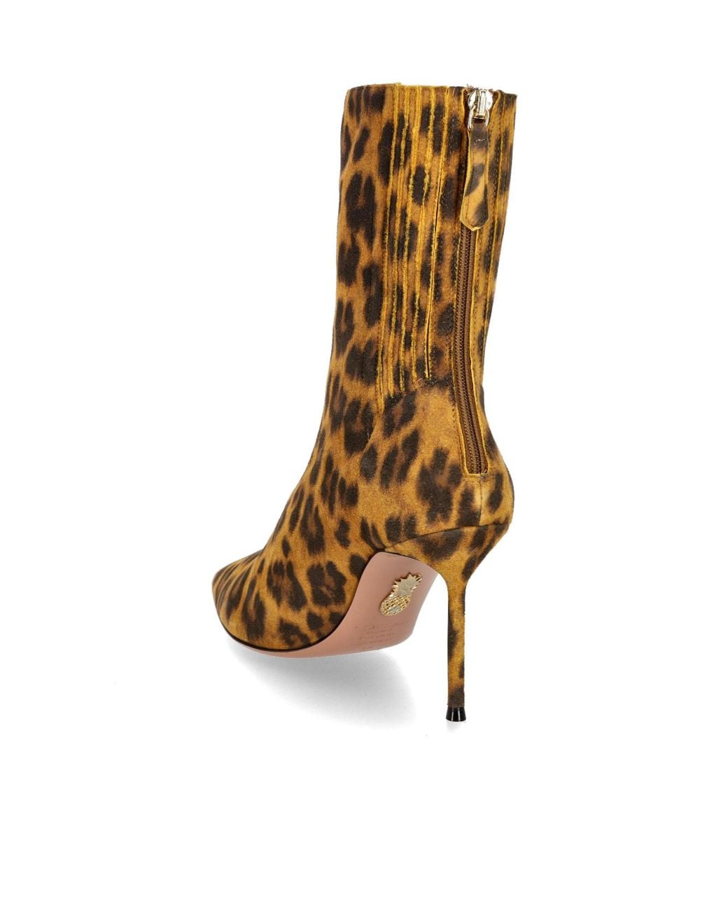 Aquazzura Brown Leopard Printed Anckle Boots