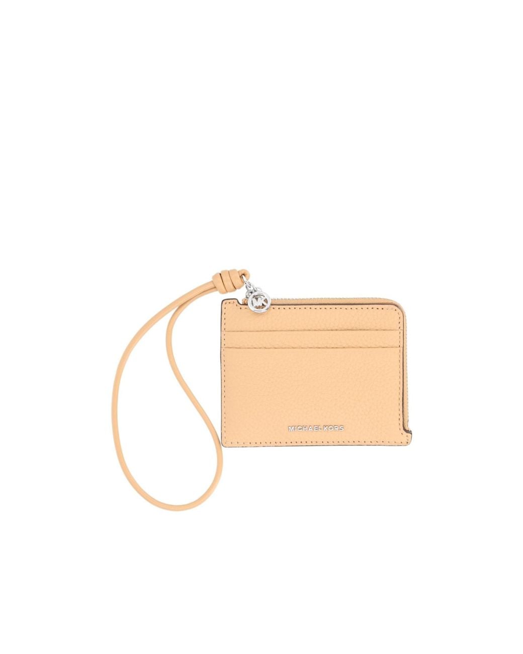 MICHAEL Michael Kors White Jet Set Small Pebbled Leather Wristlet Card Case
