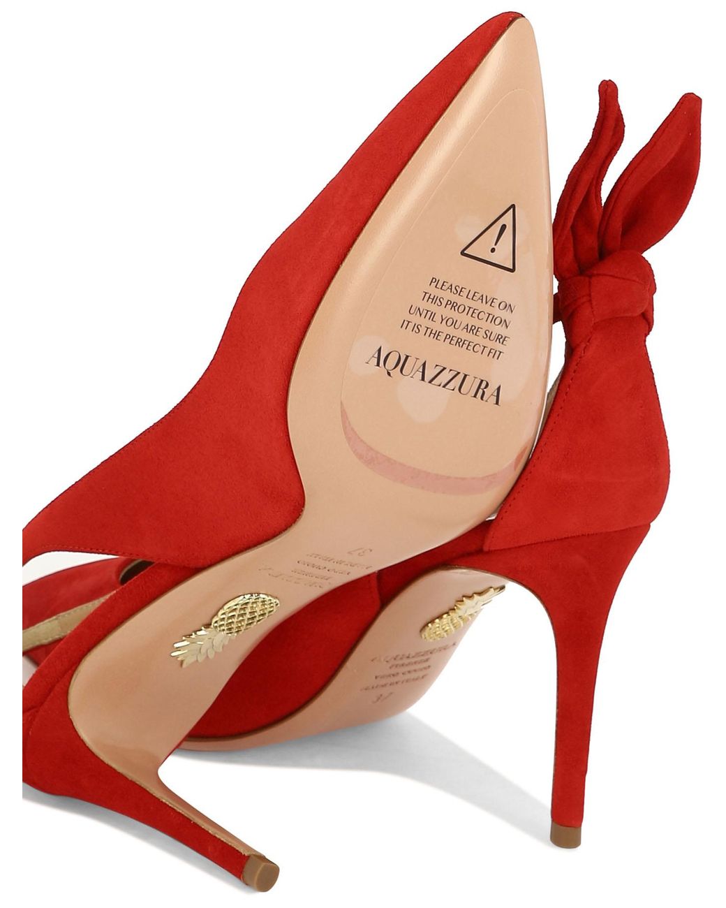 Aquazzura Red Bow Tie Pointed-Toe Pumps