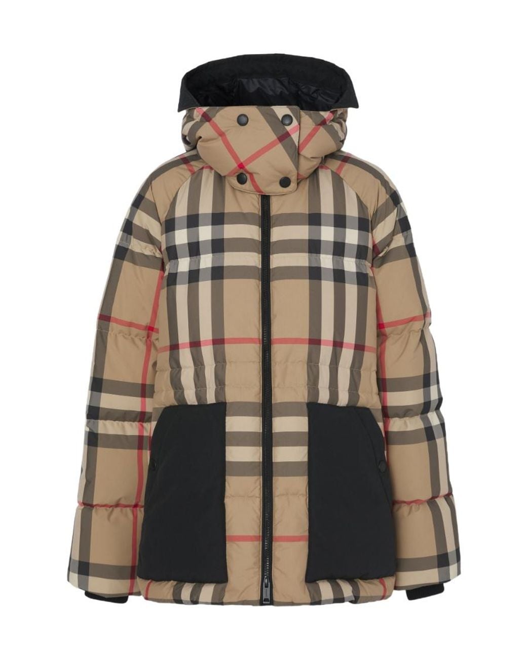 Burberry Brown Checked Puffer Jacket