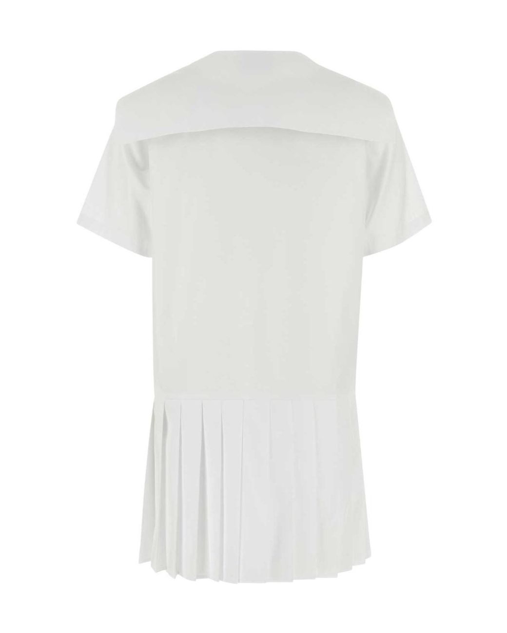 Miu Miu White Short-Sleeved Poplin Dress