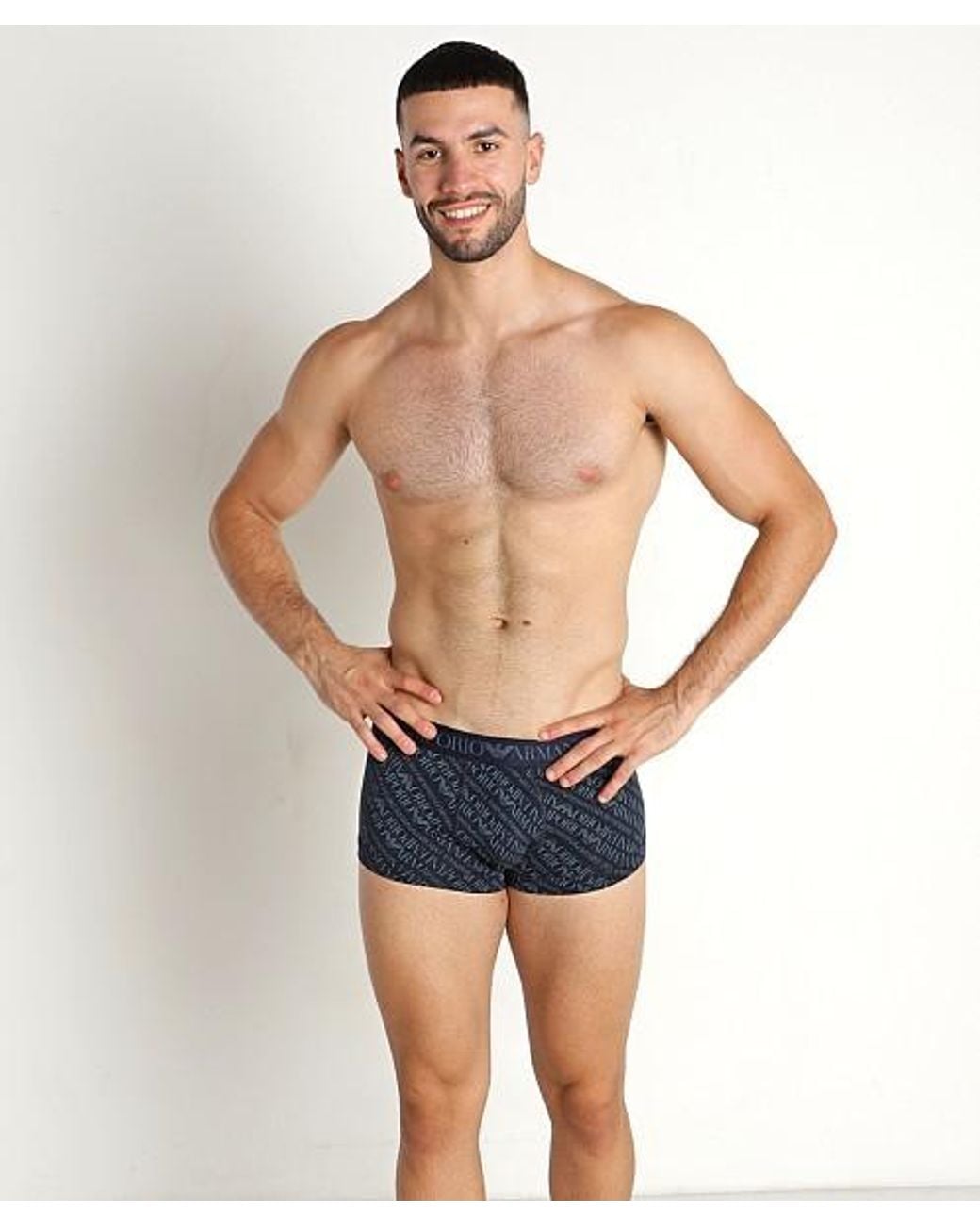 Emporio Armani Blue Logo Boxer Briefs for men