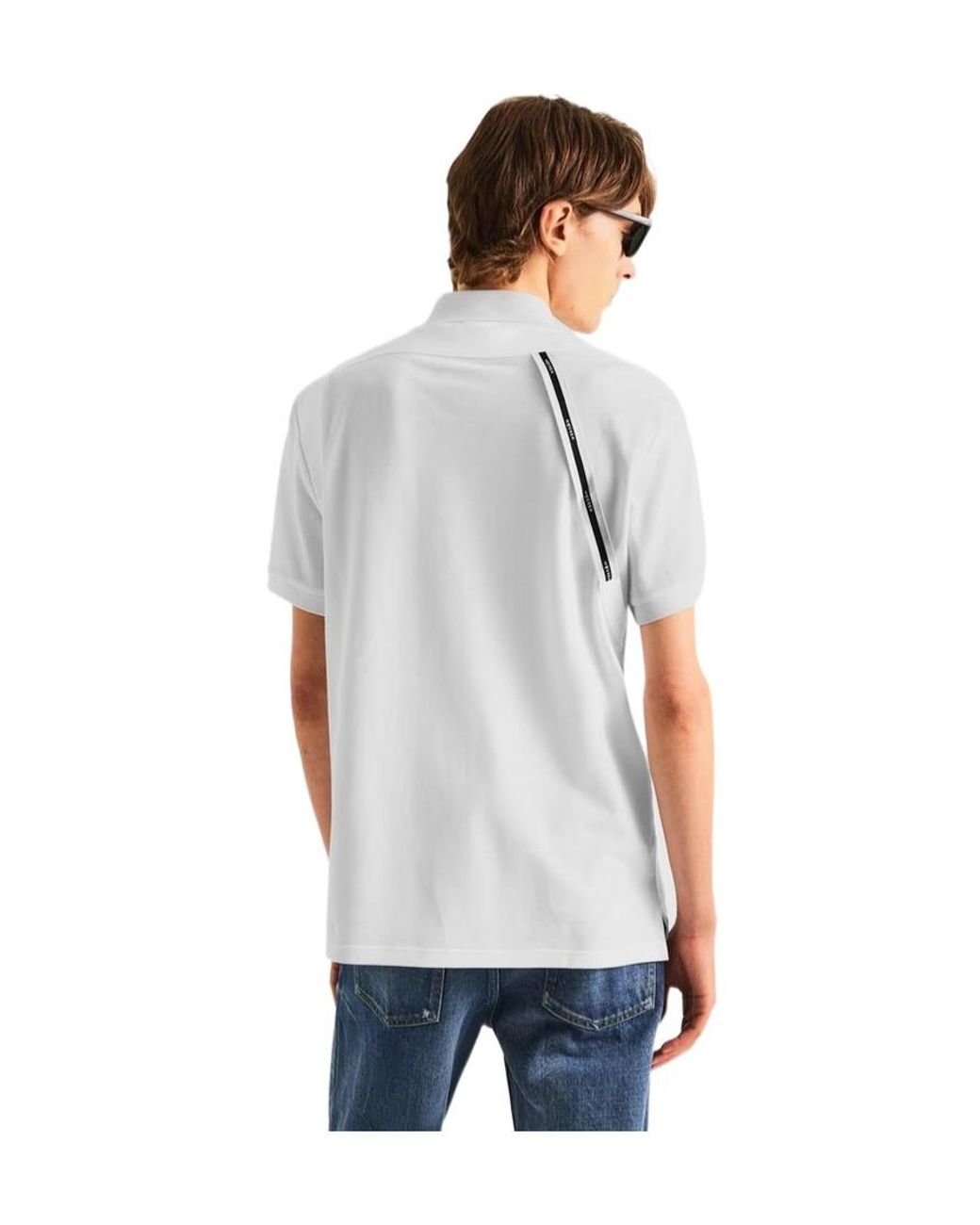 McQueen White Collared Shortsleeve Polo Shirt for men