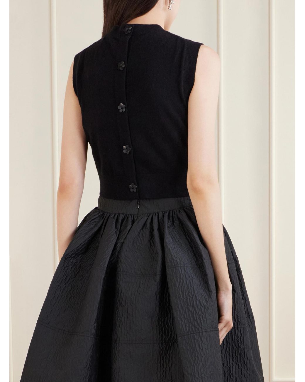CECILIE BAHNSEN Blue Button-Embellished Cashmere Vest
