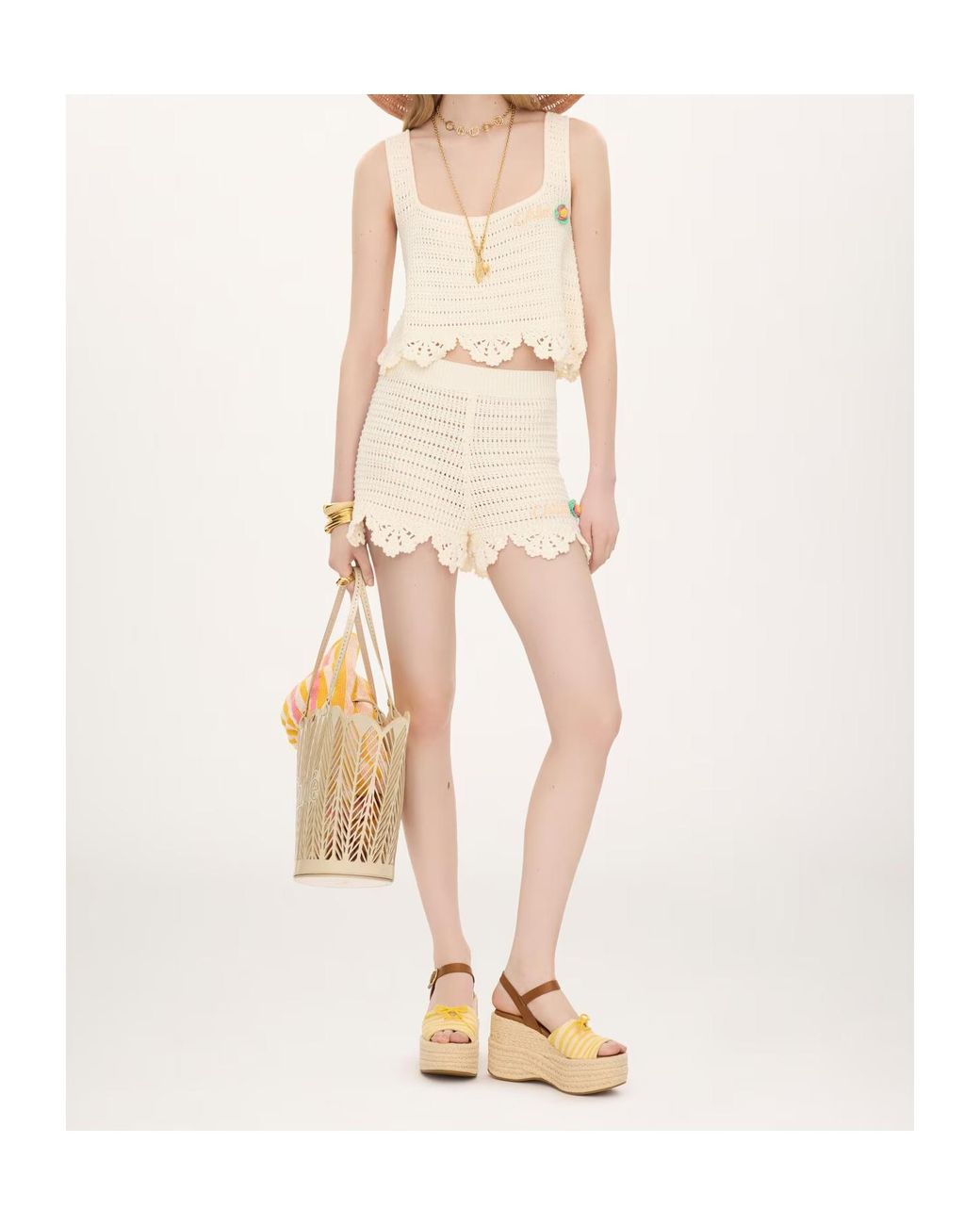Chloé Natural Chloé Sleeveless Cropped Top