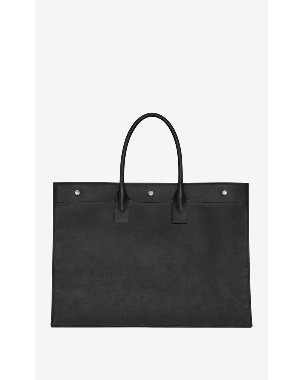 Saint Laurent Black Rive Gauche Large Tote Bag for men