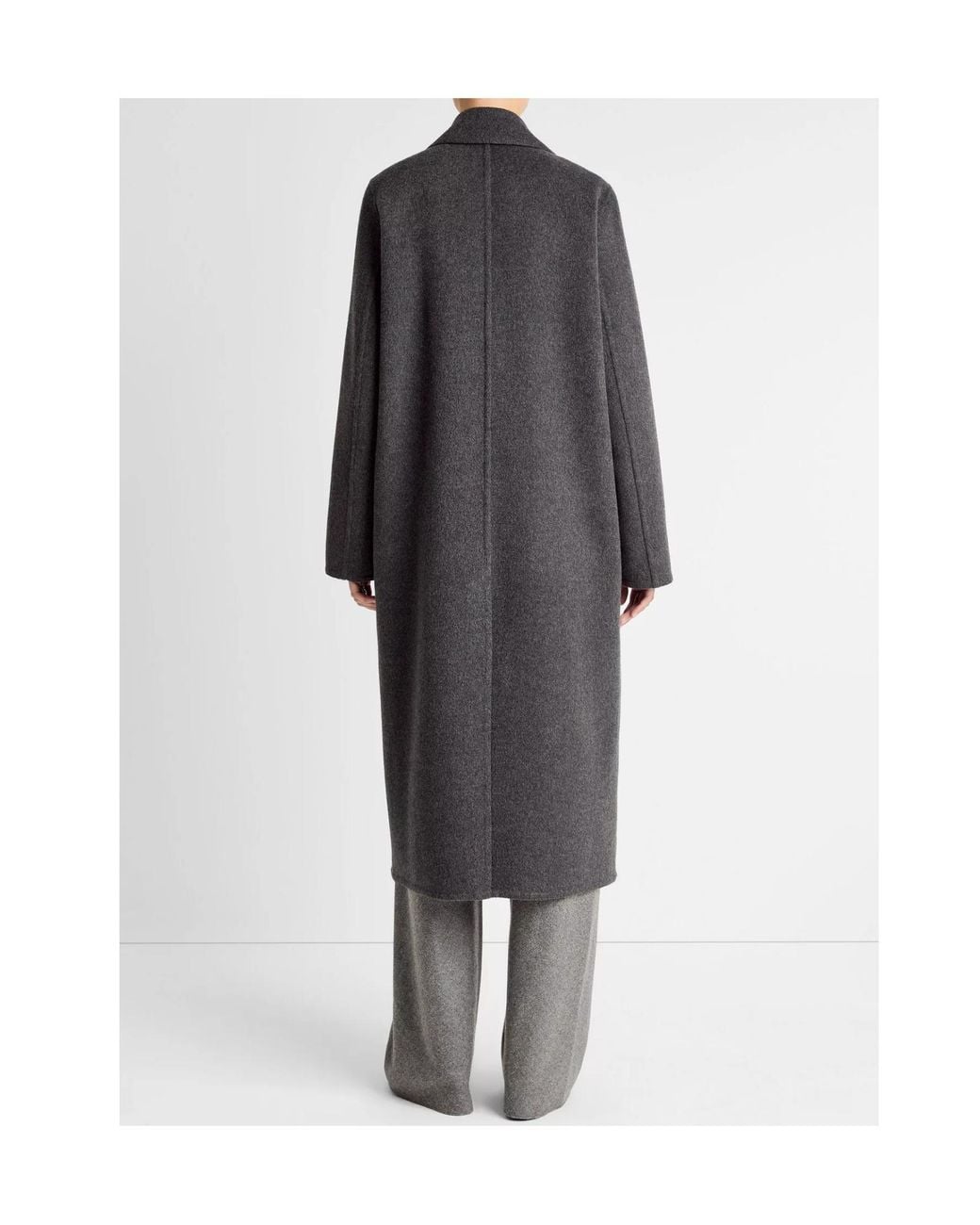 Vince Black Manteau Droit À Simple Boutonnage