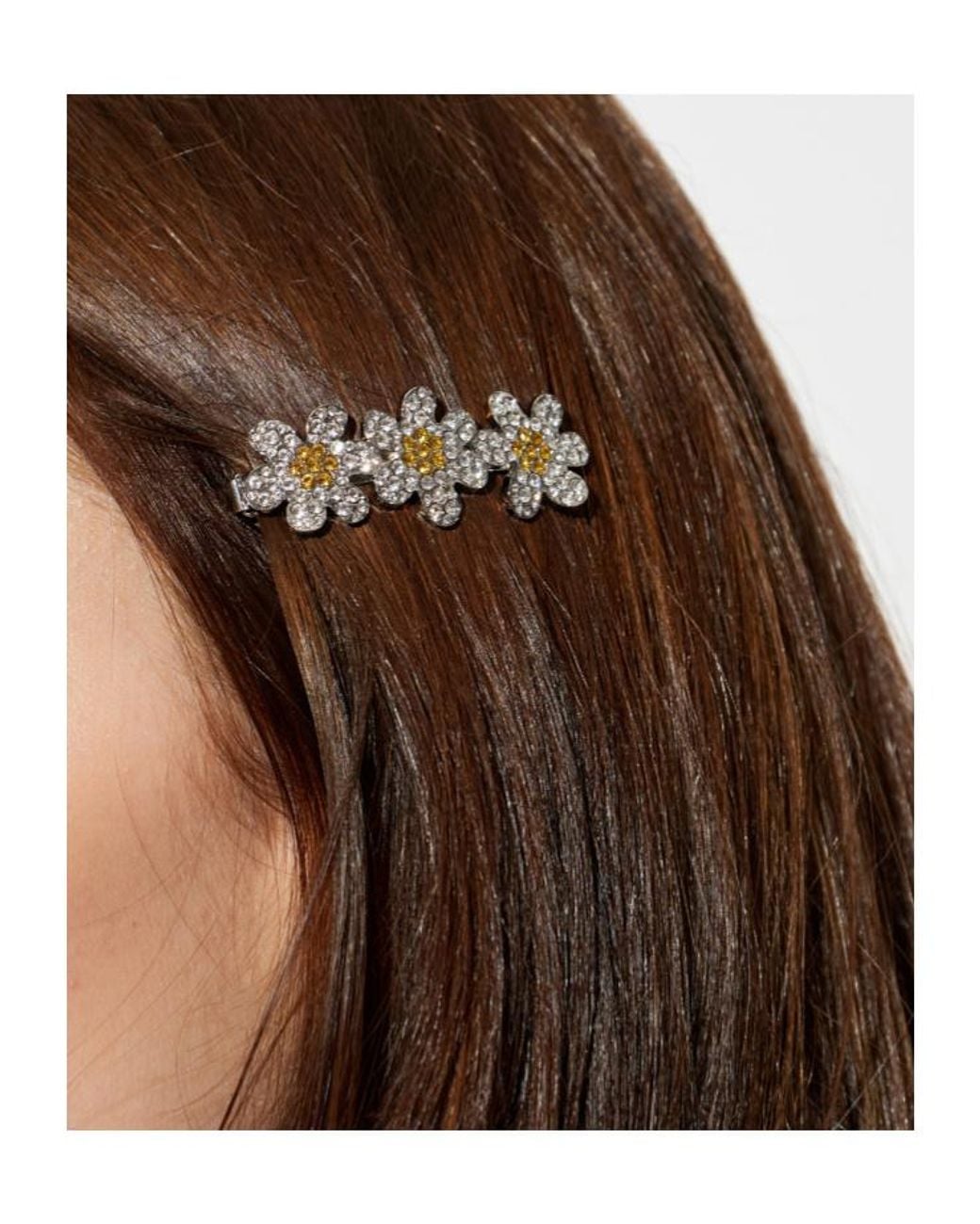 Marni White Floral Embellished Hair Clip