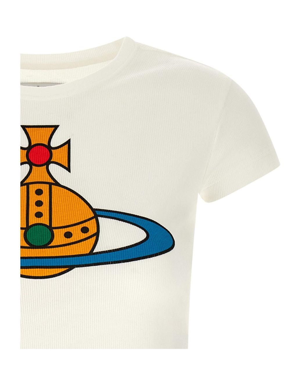 Vivienne Westwood White Oversized Orb Baby Tee