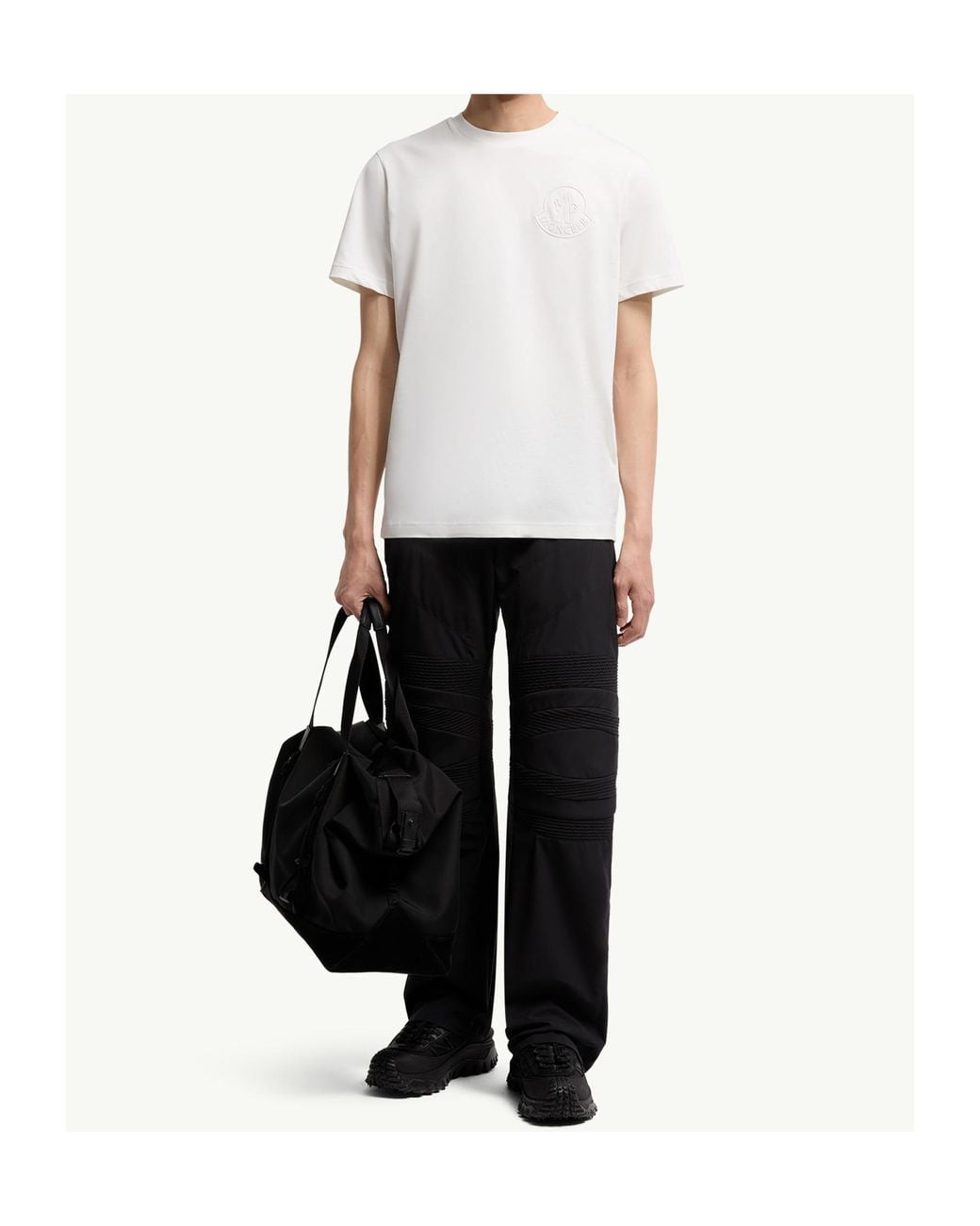 Moncler White Crewneck Short-Sleeved T-Shirt for men