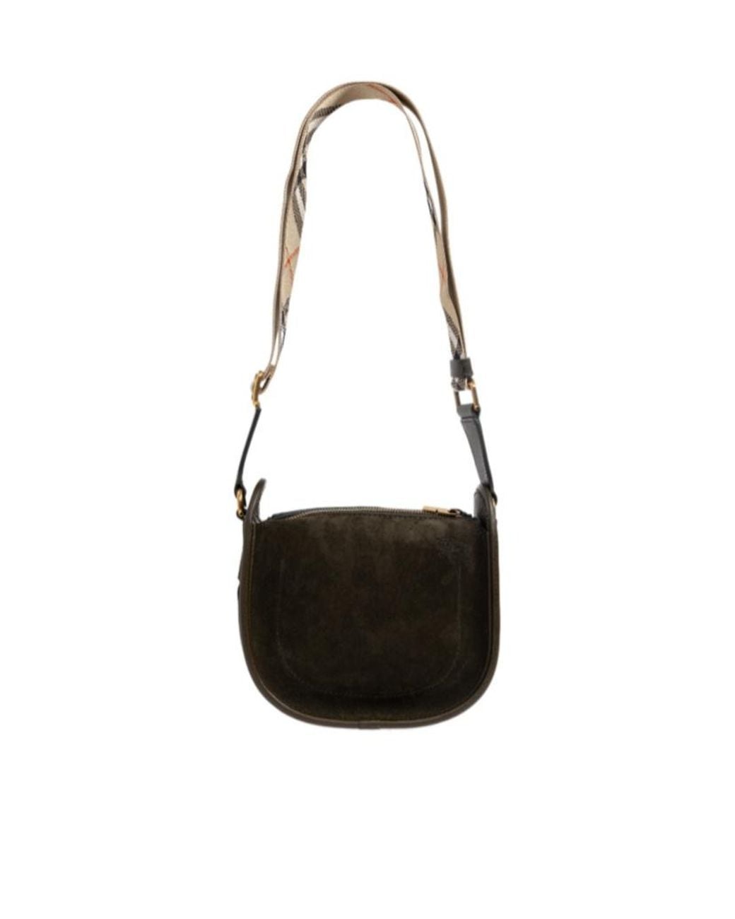 Burberry White Clip Foldover-Top Mini Shoulder Bag