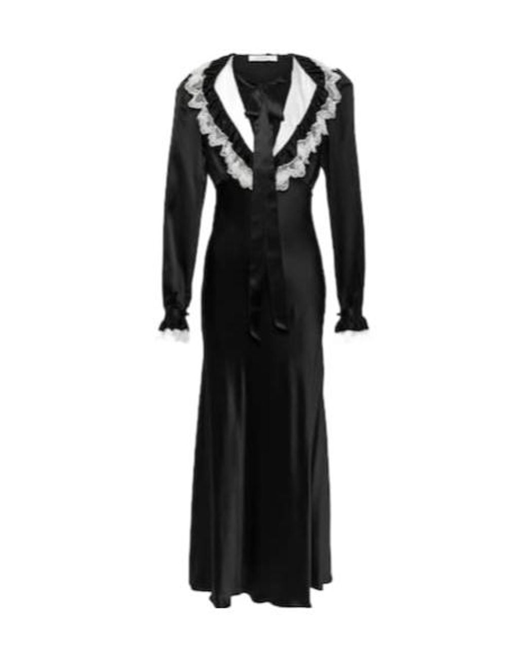 Rodarte Black Silk Satin Midi Dress