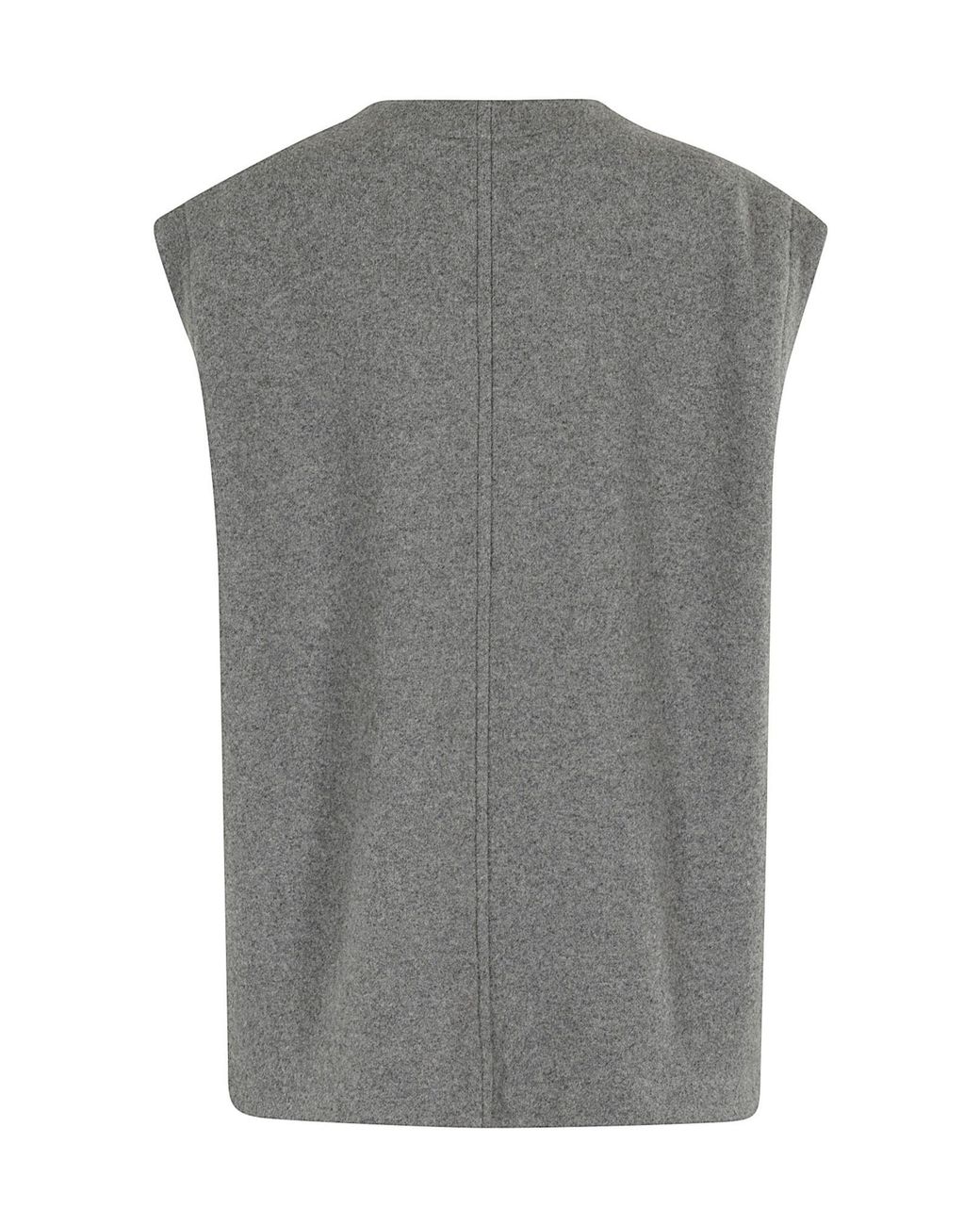 MM6 by Maison Margiela Gray V-Neck Felted Vest