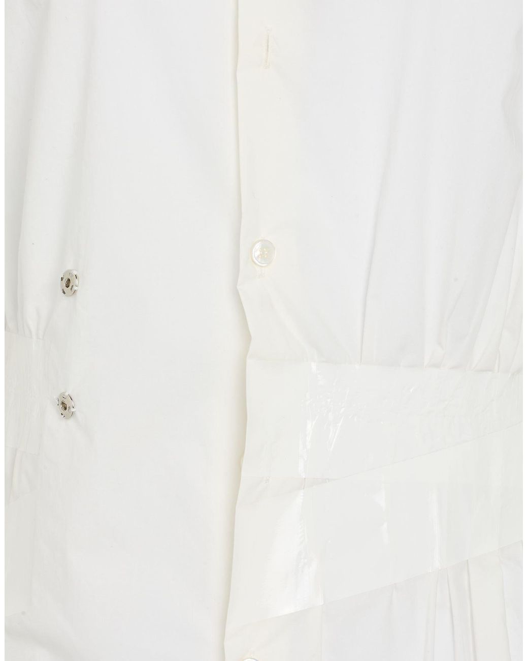 MM6 by Maison Margiela White Solid Printed Shirt