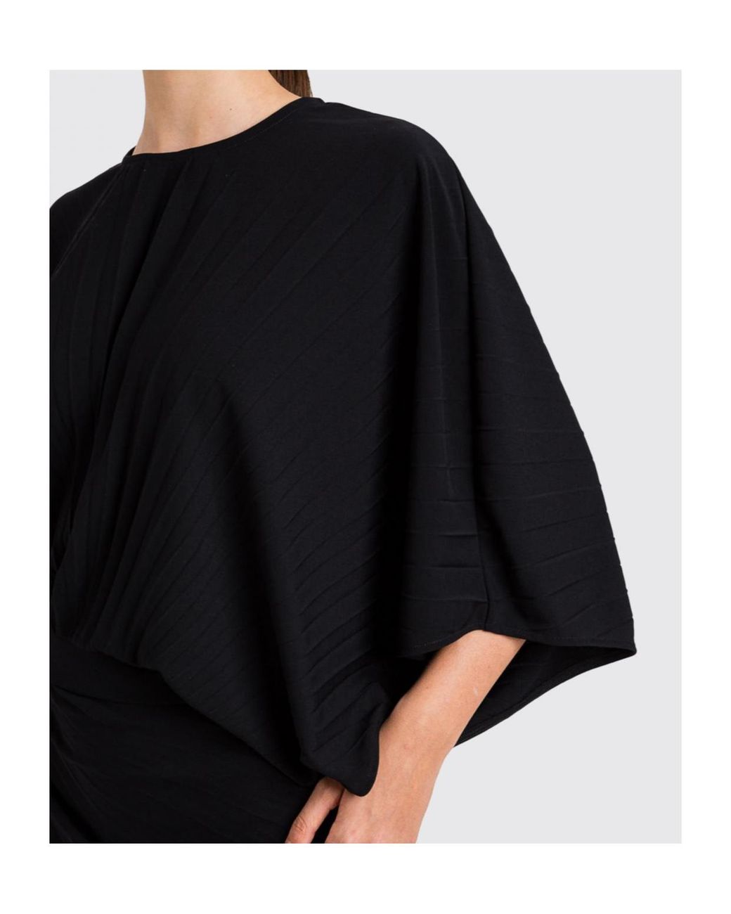 Twinset Black Pleated Poncho Top