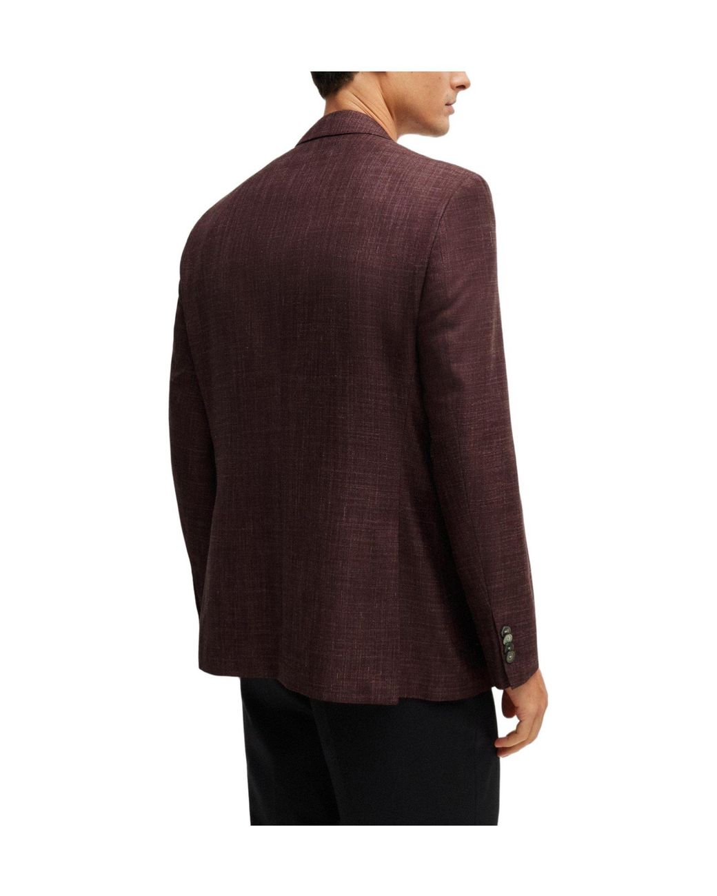 Boss Brown Single-Breasted Blazer for men