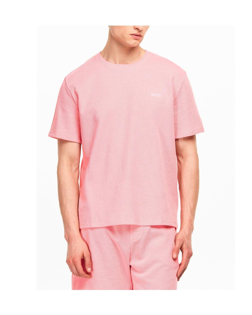 Boss Pink Crewneck Shortsleeve Tshirt for men