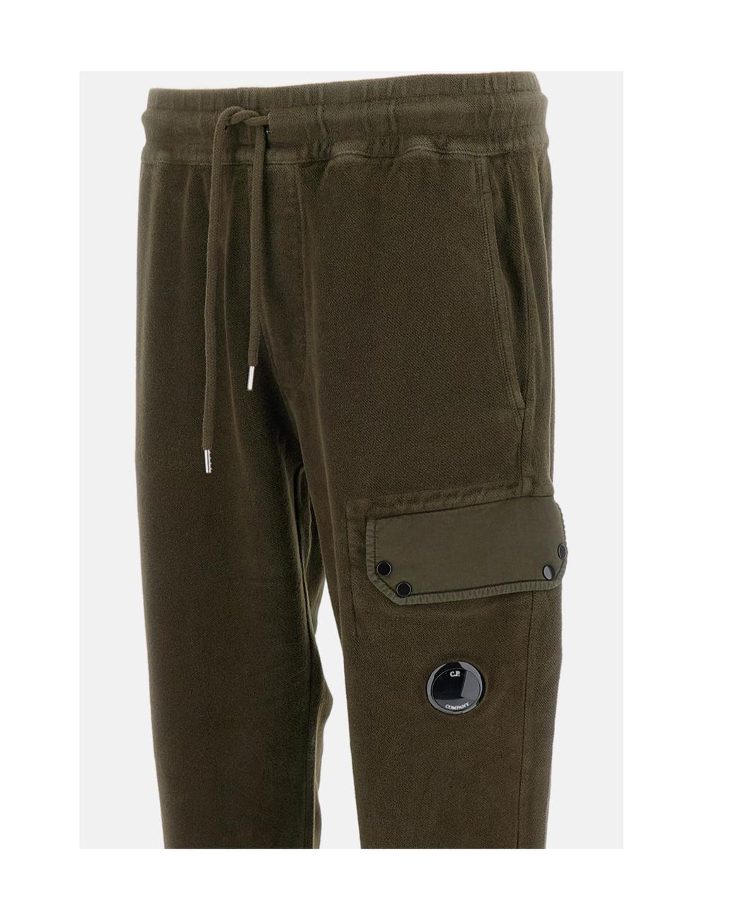 C P Company Green Emerized Lens Sweatpants for men