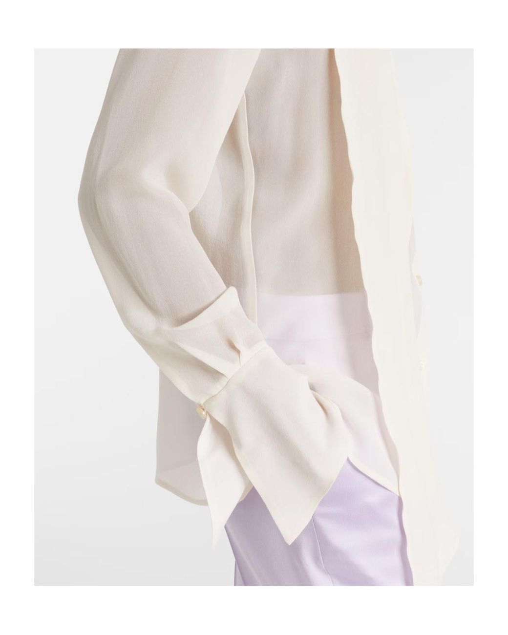 Nina Ricci White Scarf-Detail Blouse