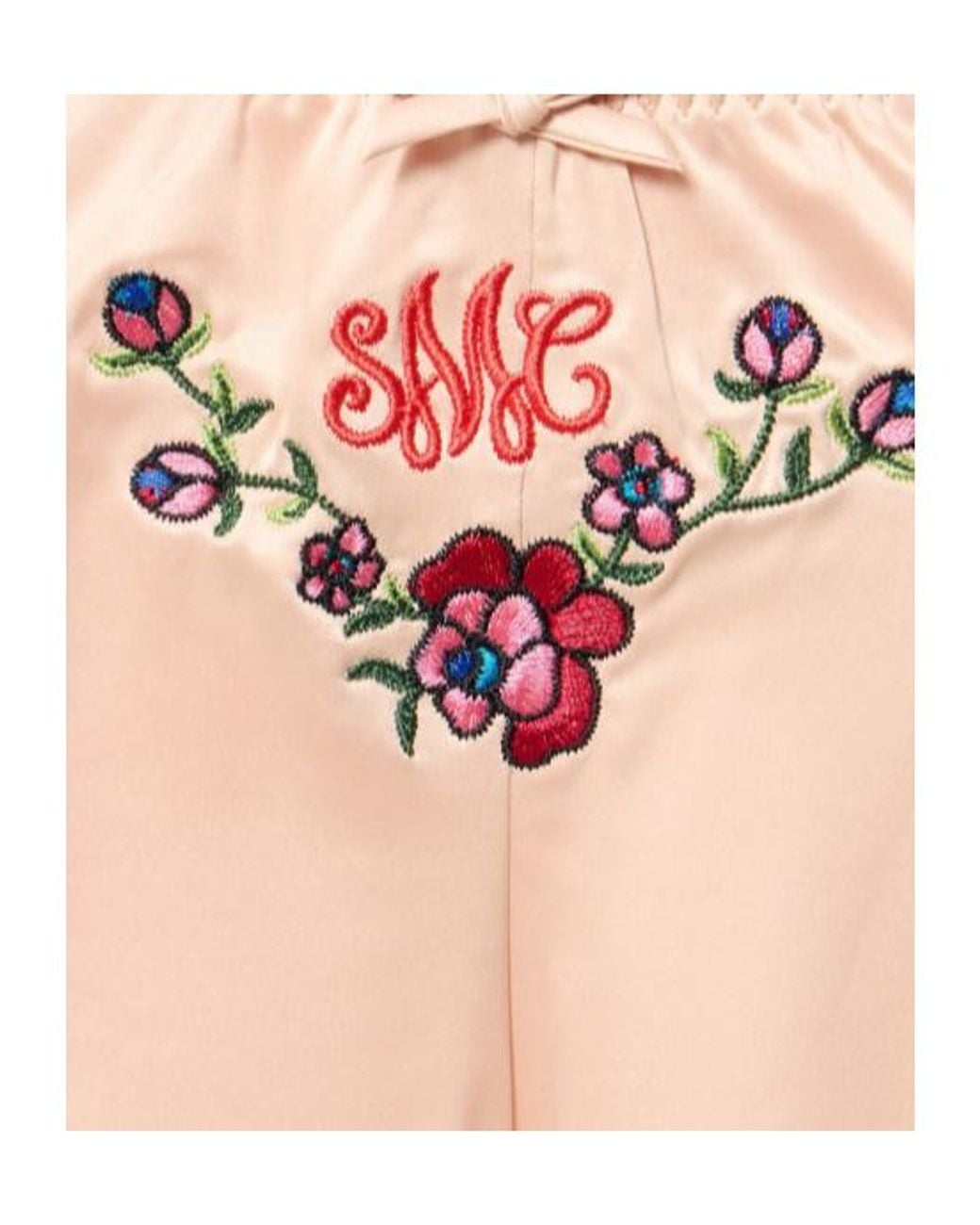 Stella McCartney Pink Embroidered Satin Sleep Shorts
