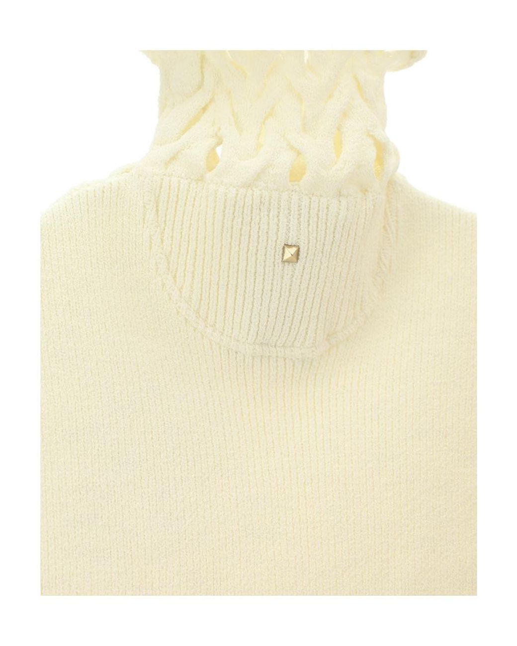 Valentino Natural Knitted Inlaid Pullover