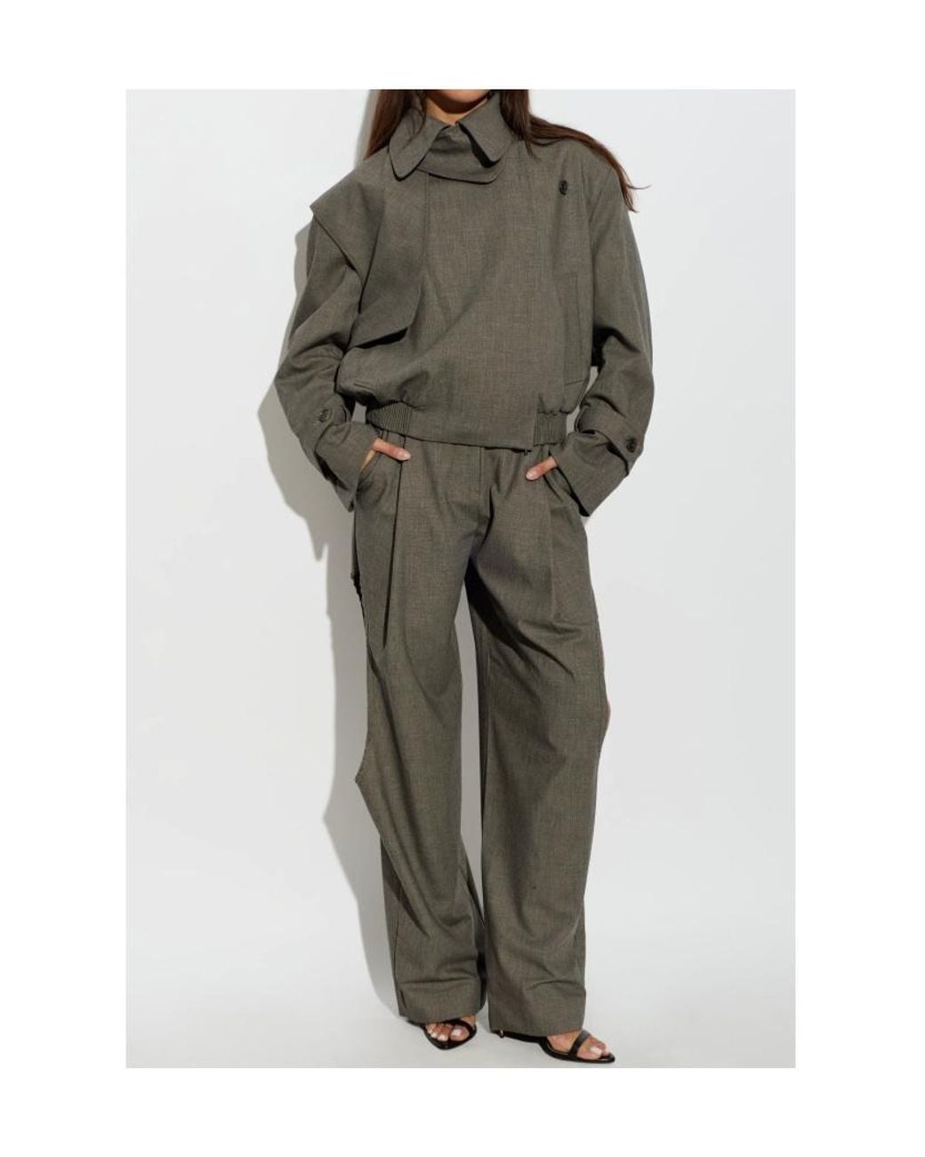 Christopher Esber Green Cropped Trench Jacket