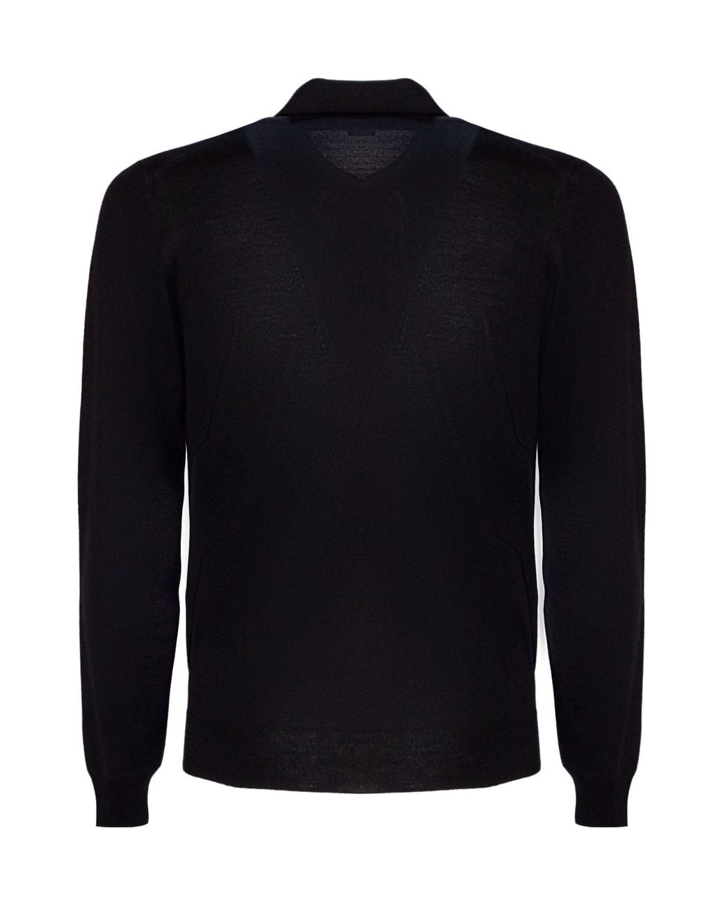 Drumohr Blue Zip-Collar Merino Polo Shirt for men