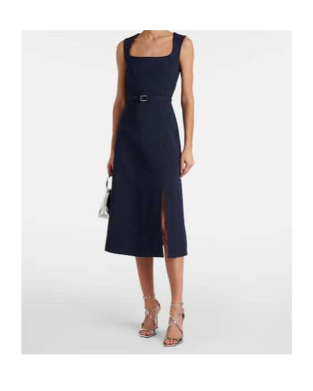 Emilia Wickstead Blue Pinah Cotton-Blend Bouclé Midi Dress