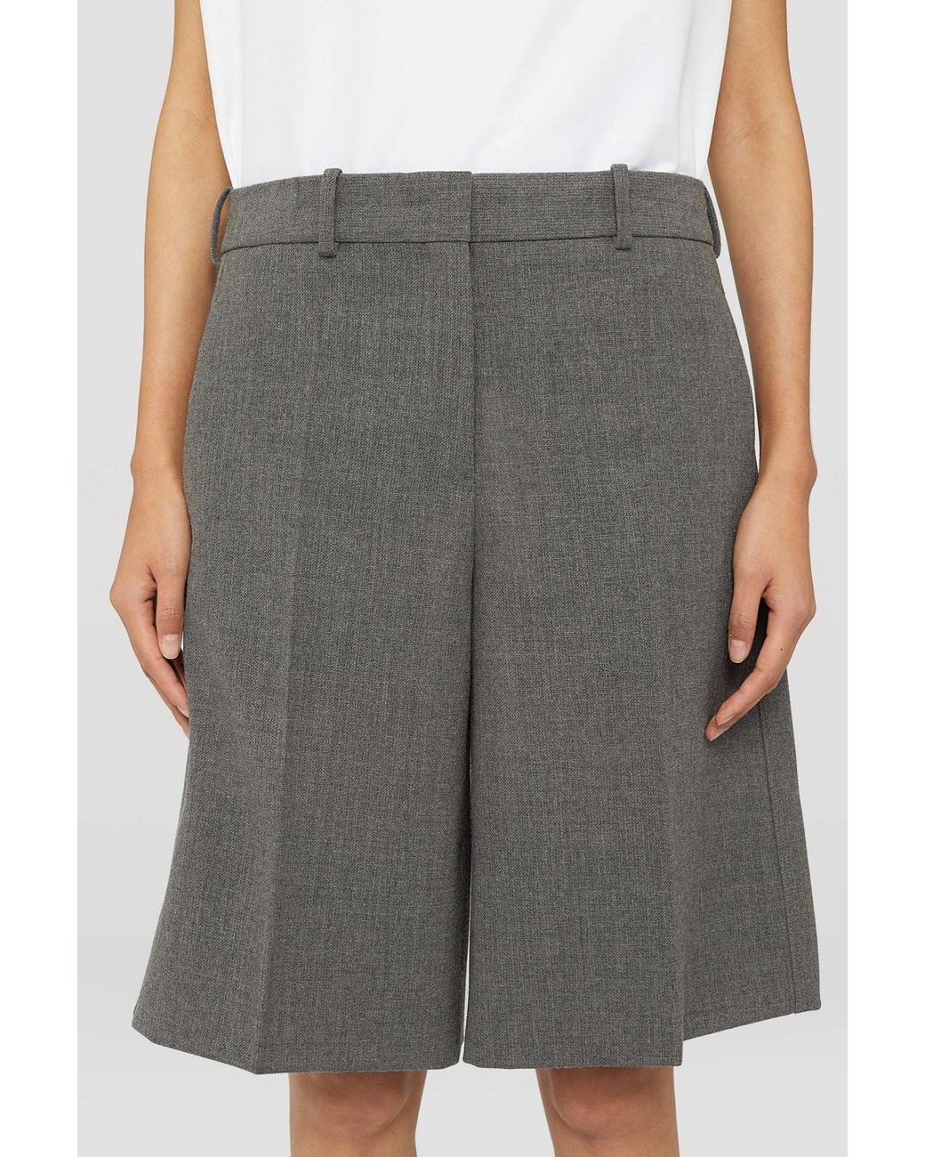 Jil Sander Gray Turn-Up Hem Tailored Shorts