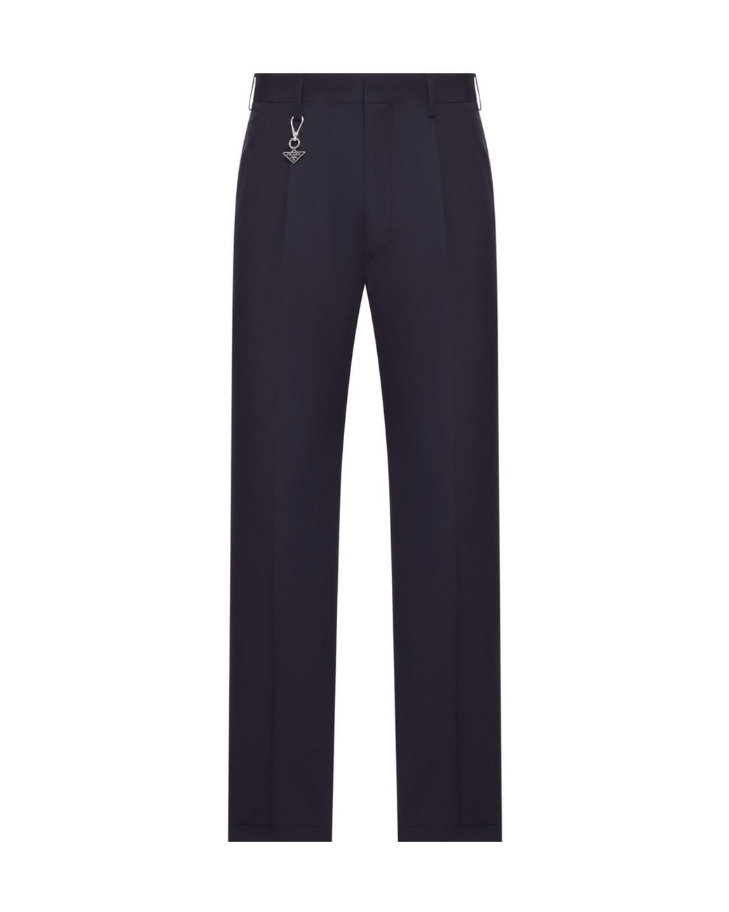 Prada Blue Tailored Cotton Poplin Trousers for men