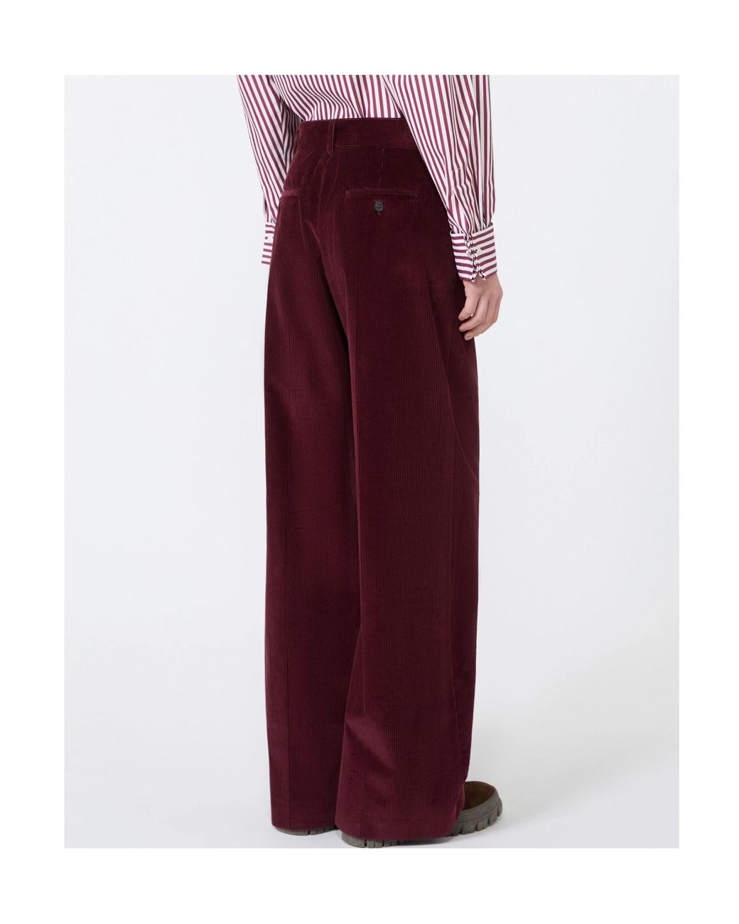 Weekend by Maxmara Red Wkdtania Wide Leg Corduroy Trousers