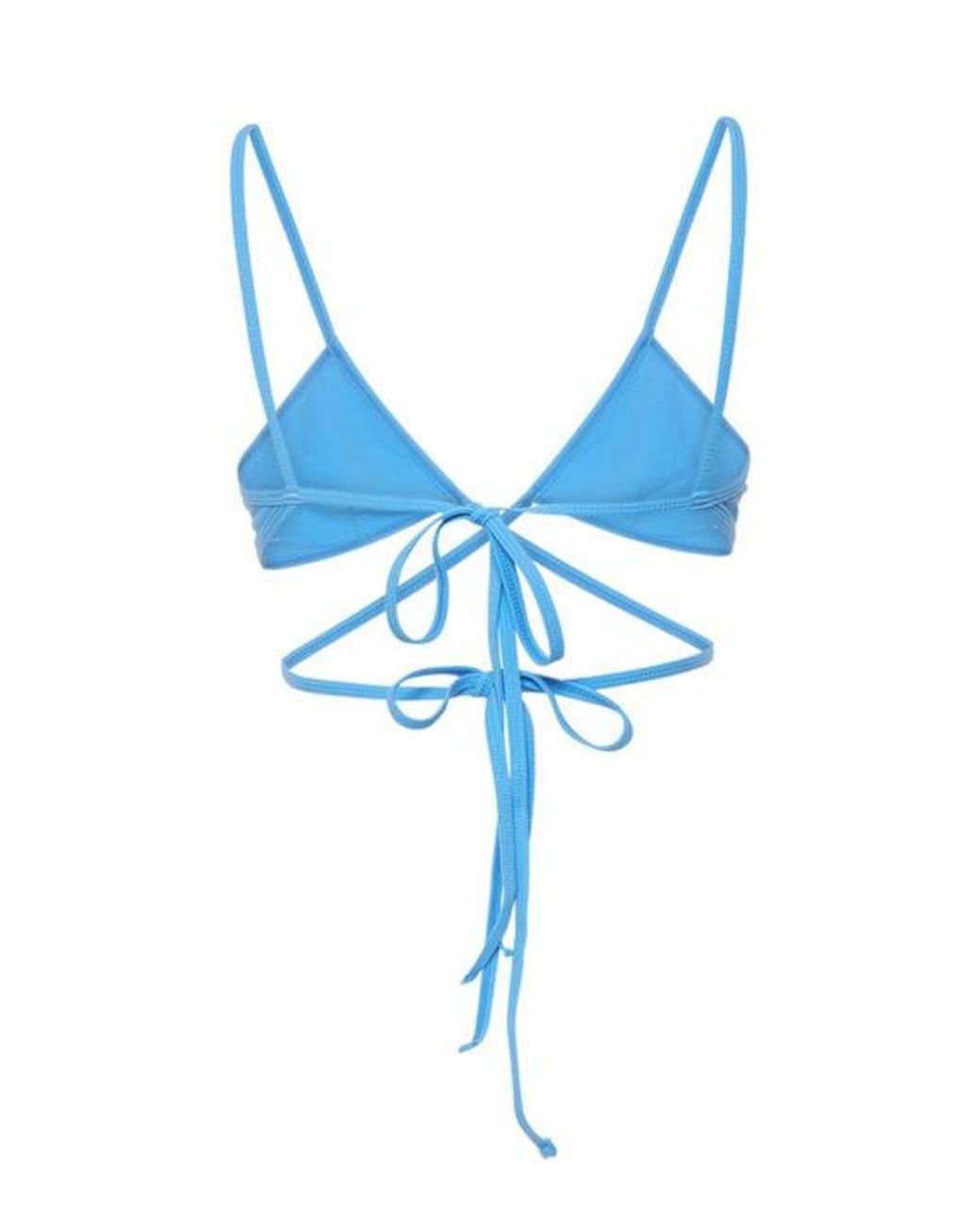 Christopher Esber Blue Wrapped Tie Lycra Bikini Top