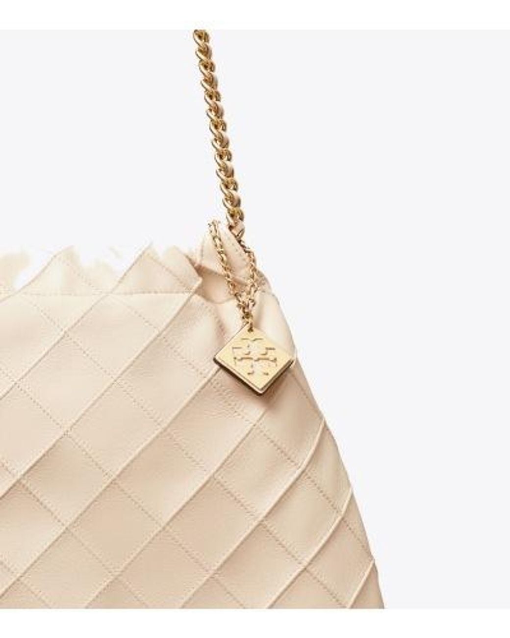 Tory Burch Natural Fleming Soft Drawstring Tote Bag
