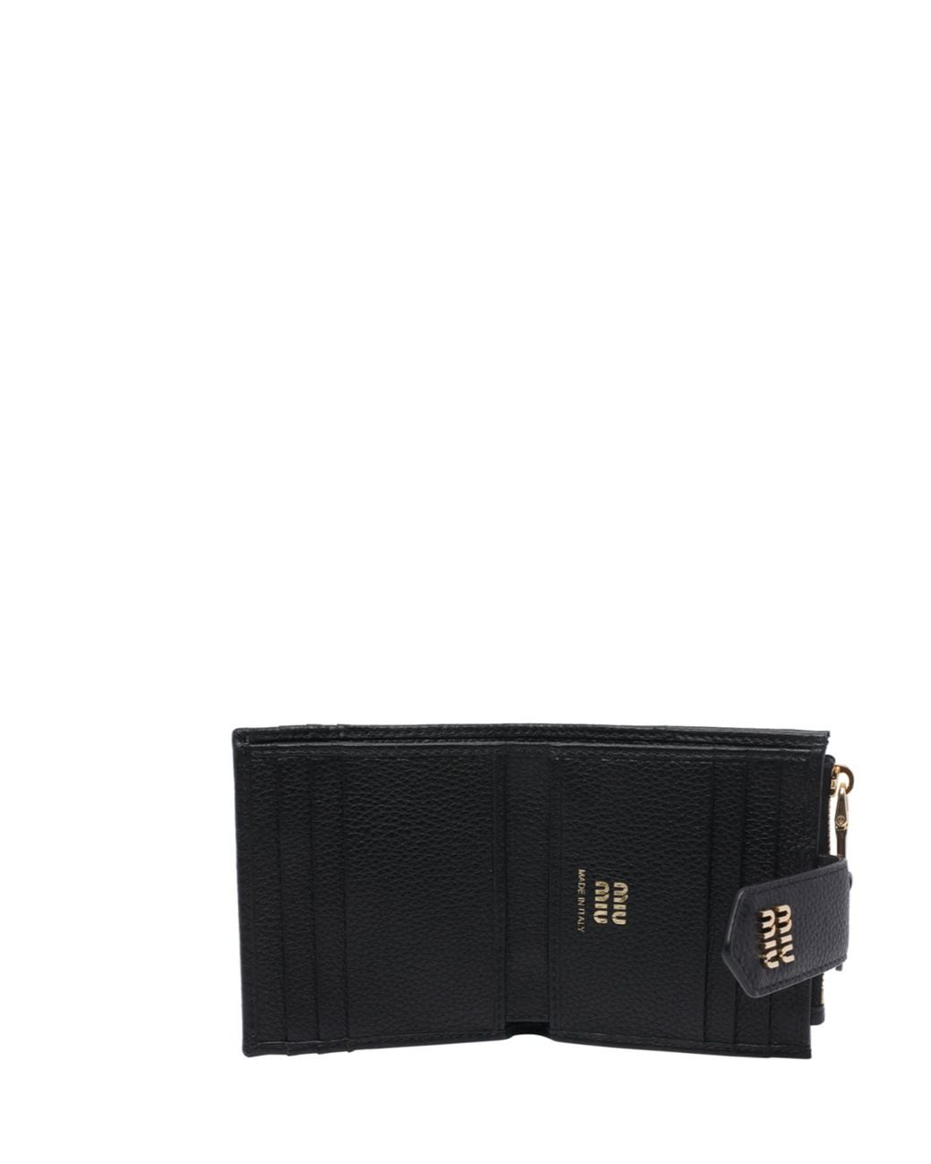 Miu Miu Black Zip Card Holder Wallet