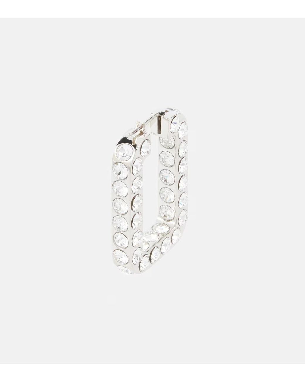 AMINA MUADDI White Charlotte Embellished Hoop Earrings