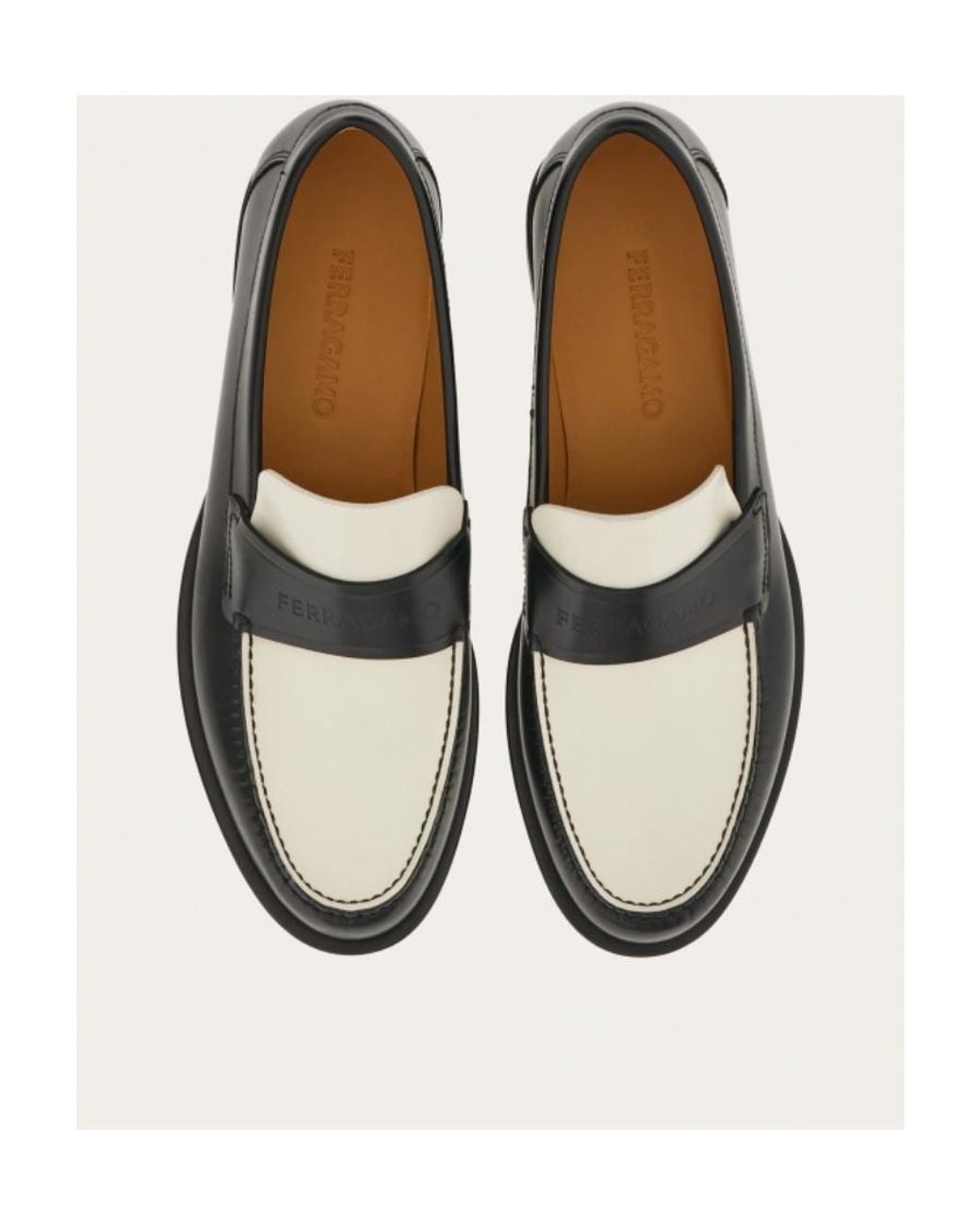 Ferragamo Black Round-Headed Love Shoes for men