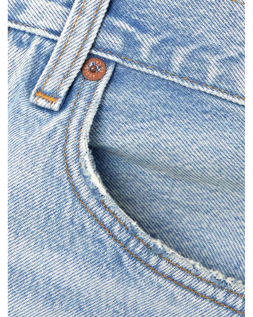 Agolde Blue Denim Shorts With Belt Loops