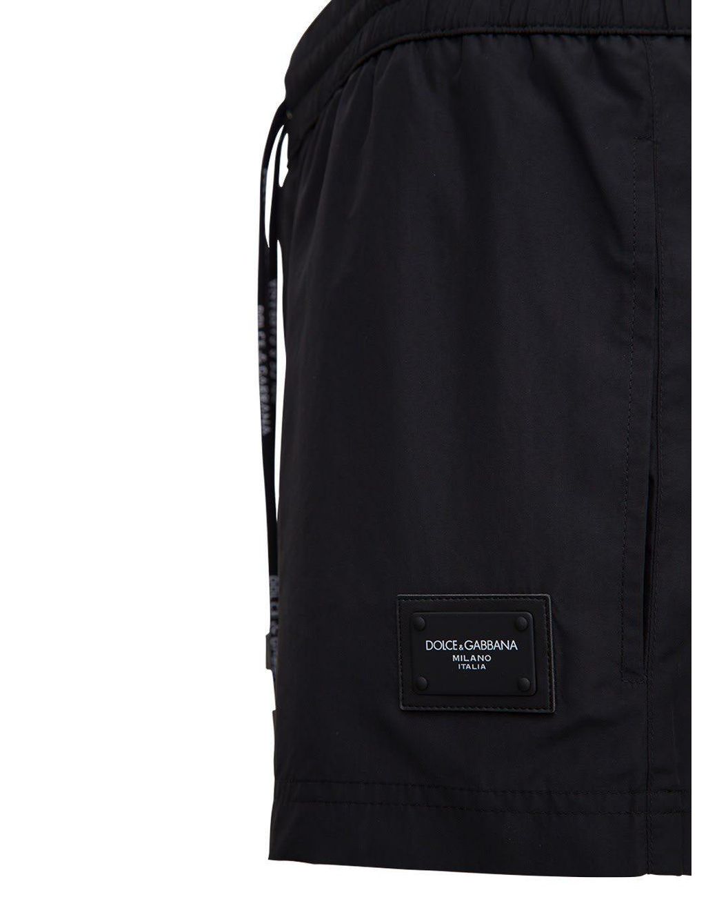 Dolce & Gabbana Blue Logo Patch Swimming Shorts for men