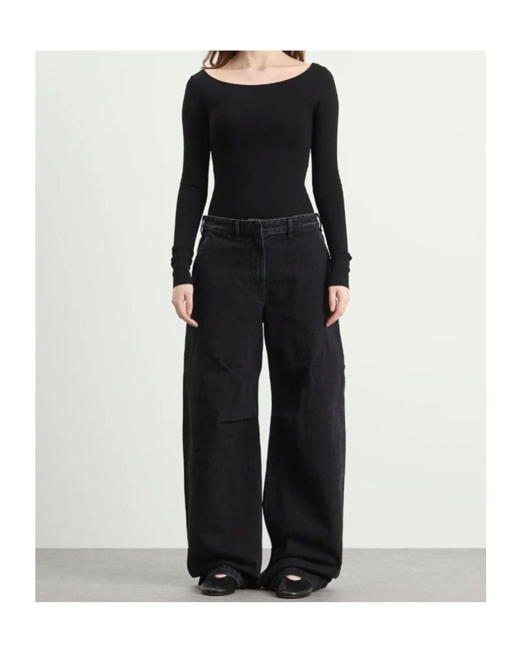 Entire studios Black Scoop Neck Long Sleeve Bodysuit