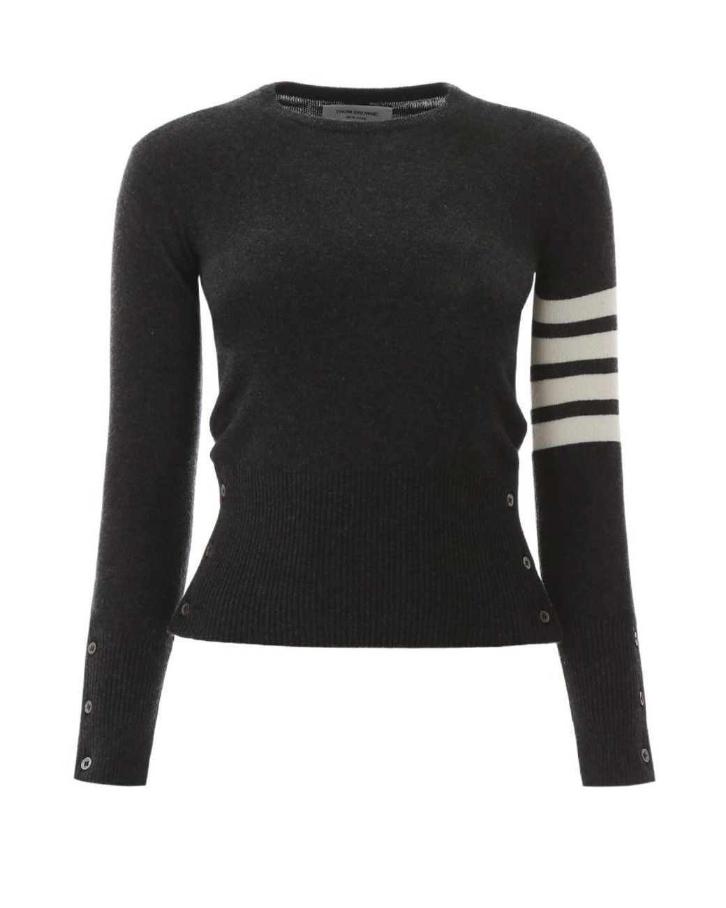 Thom Browne Black 4-Bar Crewneck Jumper