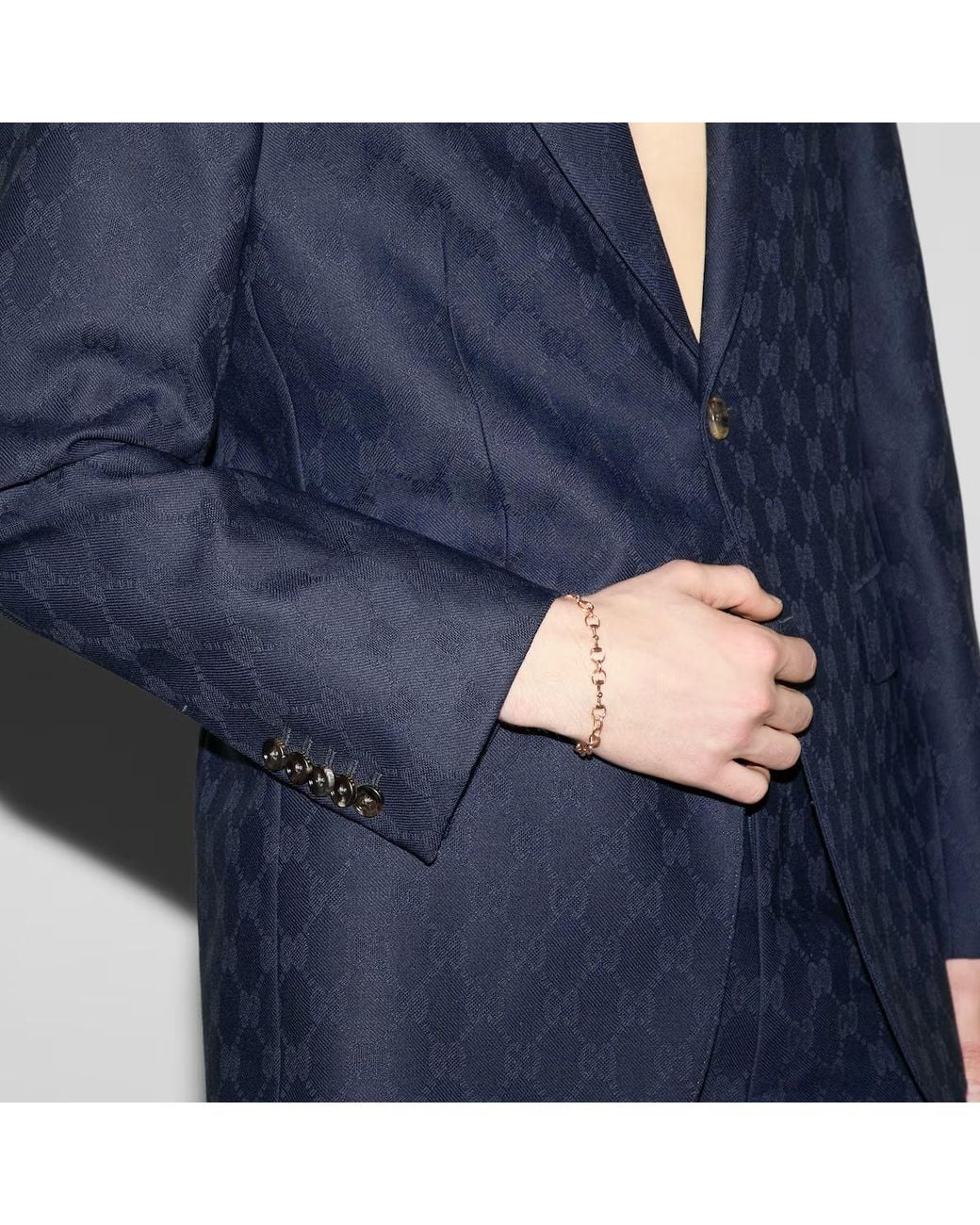 Gucci Metallic Horsebit Diamond 18K Bracelet for men