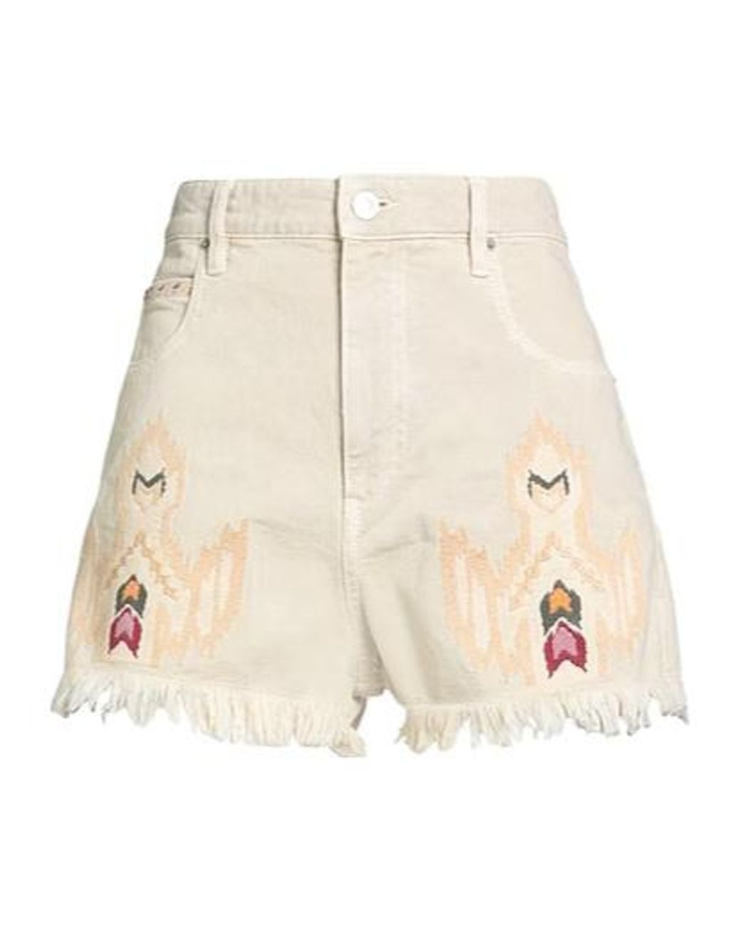Isabel Marant Natural Denim Shorts Cotton, Hemp